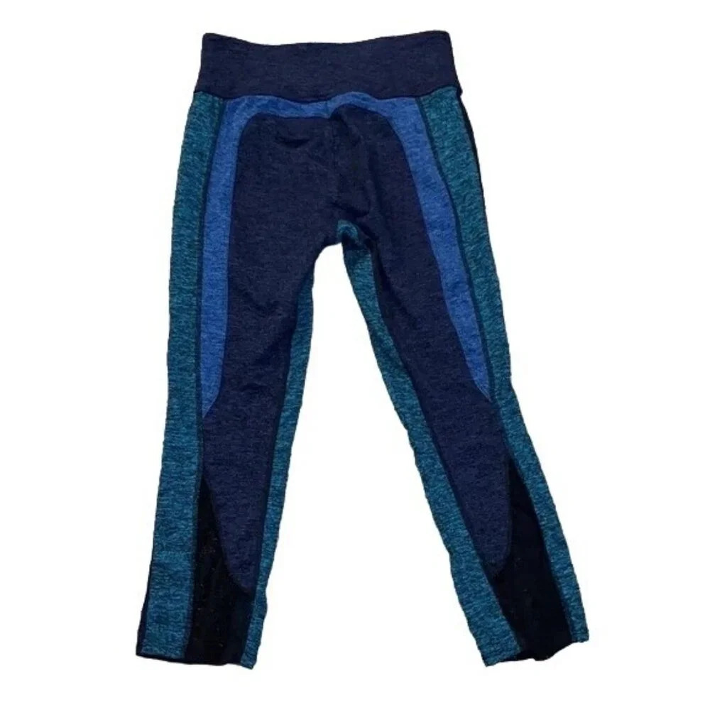 Free People Movement Dylan Blue Mesh High Waist Cropped Leggings - Picture 6 of 7